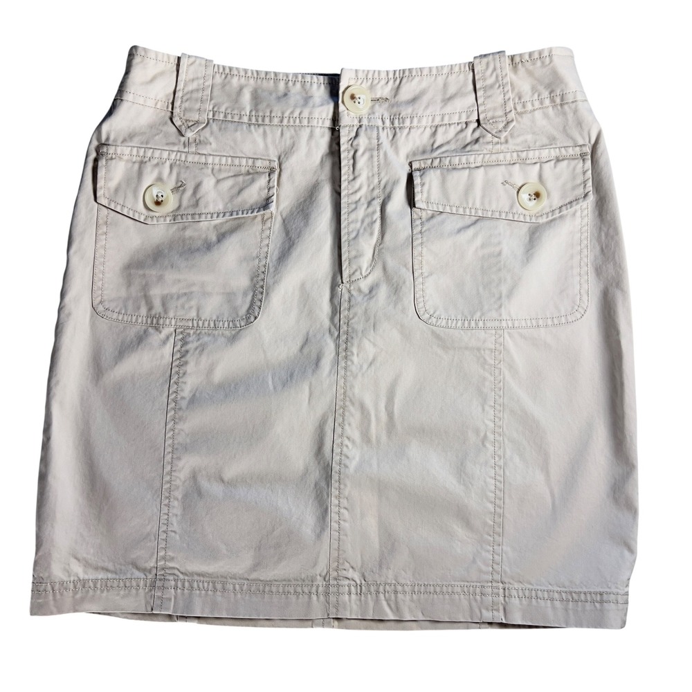 Vintage Y2K Banana Republic Mini Skirt Women's 6 Khaki Cotton Utility Tan 2000s